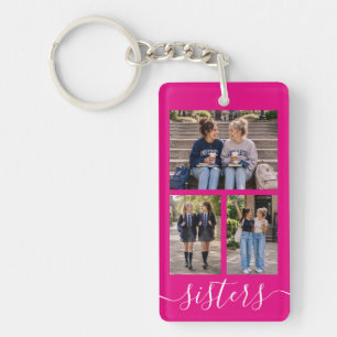 Maak Je Eigen Moderne Fotocollage Zusters Roze Sleutelhanger