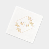 Maak je eigen moderne getrouwde paar naam Initiale Folie Servetten (Links)