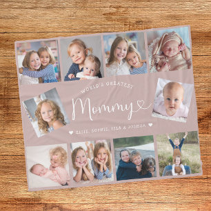 Maak Je Eigen Moeder Foto Collage Modern Fleece Deken