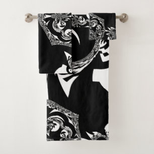 Maak je eigen mooie, vlotte zwart-witfoto's bad handdoek