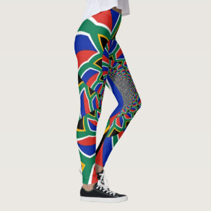 Maak je eigen mooie Zuid-Afrikaanse vlagkleuren Leggings