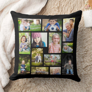 Maak je eigen multi-foto collage zwart-wit kussen