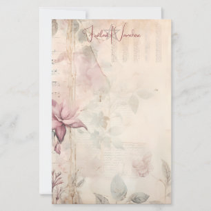 Maak Je Eigen Muzikale Roze Bloementuin Briefpapier