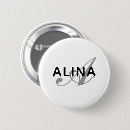 Maak je eigen naam monogram ontwerp 2¼ inch rond ronde button 5,7 cm