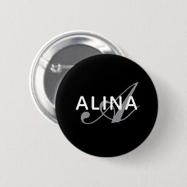 Maak je eigen naam monogram ontwerp 2¼ inch rond ronde button 5,7 cm