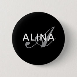 Maak Je Eigen Naam Monogram Ontwerp 2¼UV Bestendig Ronde Button 5,7 Cm
