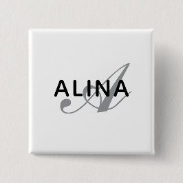 Maak Je Eigen Naam Monogram Ontwerp 2'' Vierkant Vierkante Button 5,1 Cm