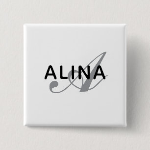 Maak Je Eigen Naam Monogram Ontwerp 2'' Vierkant Vierkante Button 5,1 Cm