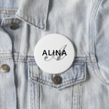 Maak je eigen naam monogram ontwerp 3 inch rond