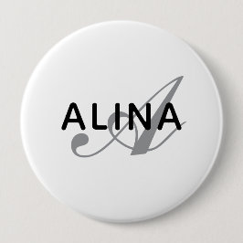 Maak je eigen naam monogram ontwerp 4'' Rond Ronde Button 4,0 Cm