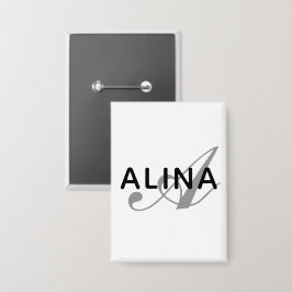 Maak je eigen naam monogram ontwerp rechthoek button