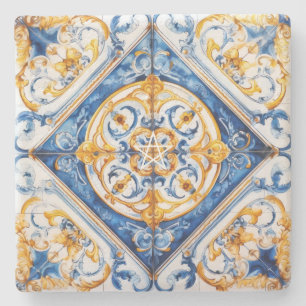 Maak je eigen namaak blauwe gouden Talavera Stenen Onderzetter