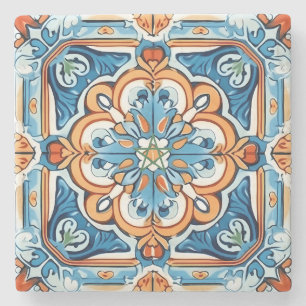 Maak Je Eigen Nep Geschilderde Kleurrijke Bloemmot Stenen Onderzetter