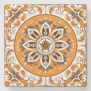 Maak Je Eigen Nepgeschilderde Sinaasappel Mandala Stenen Onderzetter