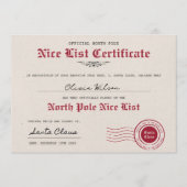 Maak je eigen Nice List-certificaat van de Kerstma Kaart (Voorkant)