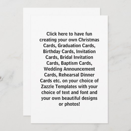 Maak je eigen ontwerp kaarten en uitnodigingen (Voorkant / Achterkant)