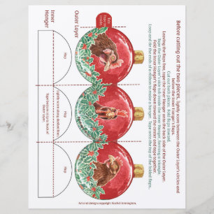 Maak je eigen opvouwbare kip kerst ornament