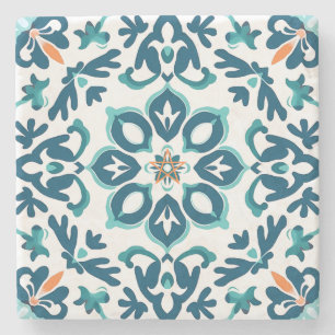 Maak Je Eigen Oranje Teal Nep Talavera Stenen Onderzetter