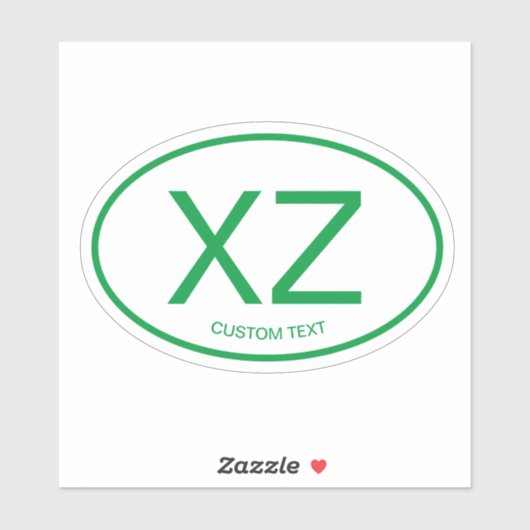 Maak je eigen ovale landcode vinyl auto stickers (Vel)