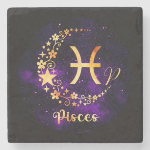 Maak Je Eigen Paarse Hemelvis Pisces Stenen Onderzetter