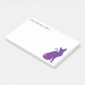 Maak Je Eigen Paarse Kat Silhouet Post-it® Notes (Schuin)