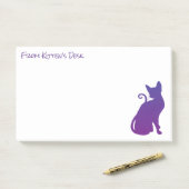 Maak Je Eigen Paarse Kat Silhouet Post-it® Notes (Op bureau)