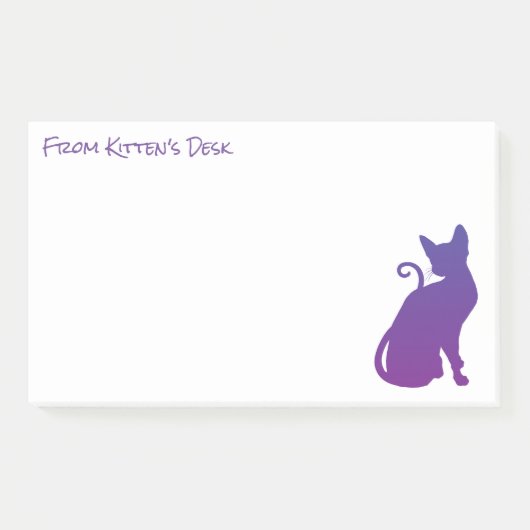 Maak Je Eigen Paarse Kat Silhouet Post-it® Notes (Voorkant)