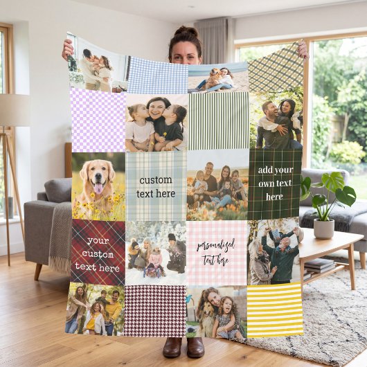 Maak Je Eigen Patchwork 10 Foto Collage Fleece Deken