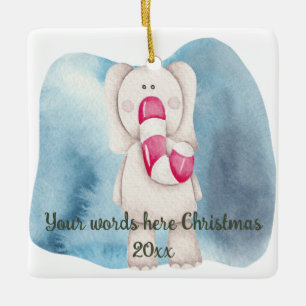 Maak je eigen pepermunt olifant kerstfeest keramisch ornament