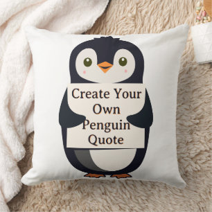 Maak Je Eigen Pinguïn Citaat Kussen