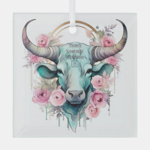 Maak je eigen prachtige Stier Zodiac teken Glas Ornament