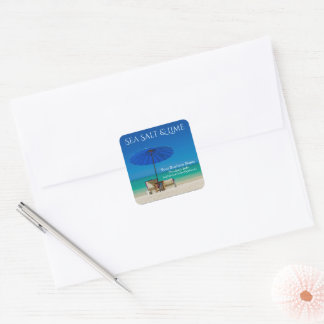 Maak Je Eigen Productlabels Strand Thema Vierkante Sticker