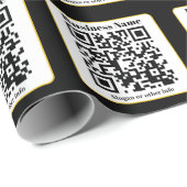 Maak je eigen QR-code | Zwarte Witte Gouden Rand Cadeaupapier (Rol Hoek)
