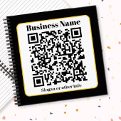 Maak je eigen QR-code | Zwarte Witte Gouden Rand Notitieboek