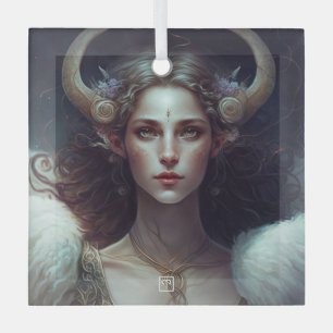 Maak je eigen Ram Zonneteken Zodiak Godin Glas Ornament