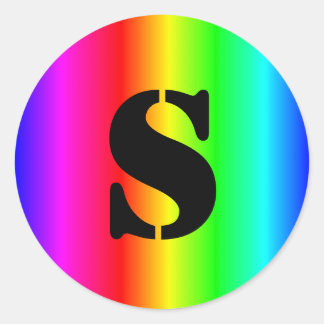 Maak Je Eigen Regenboog Gradiënt Met Monogram Ronde Sticker