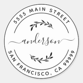 Maak je eigen retouradres Klassiek Rond Ronde Sticker