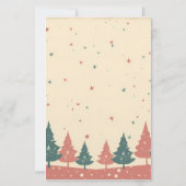 Maak Je Eigen Retro Hemelse Yule Bomen Briefpapier (Achterkant)