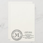 Maak je eigen Retro Logo Typografie Monogram Briefpapier (Voorkant / Achterkant)