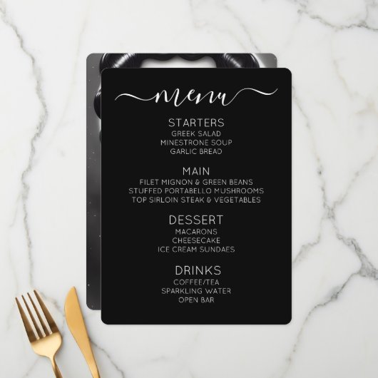 Maak Je Eigen Retro Zwarte Ster Pin-up Menu (Voorkant / Achterkant in situ)