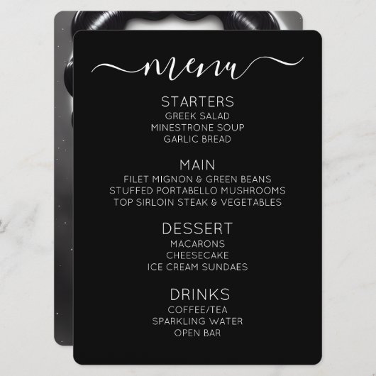 Maak Je Eigen Retro Zwarte Ster Pin-up Menu (Voorkant / Achterkant)