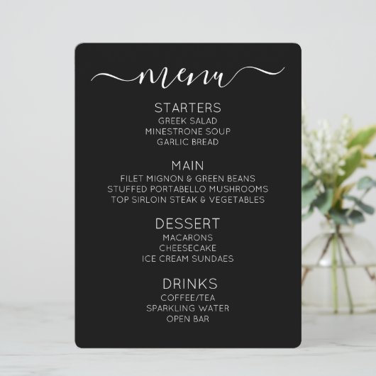 Maak Je Eigen Retro Zwarte Ster Pin-up Menu (Staand voorkant)