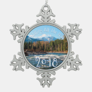 Maak je eigen rivierfoto tin sneeuwvlok ornament