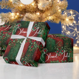 Maak Je Eigen Rode Groene Yule Hulst Mandenvlechtp Cadeaupapier
