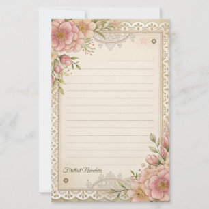 Maak Je Eigen Romantische Kanten Bloemen Briefpapi Briefpapier