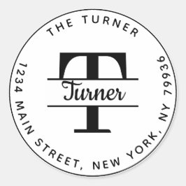 Maak je eigen ronde retouradres-monogram ronde sticker