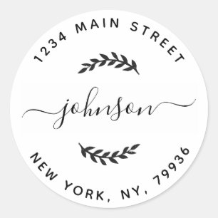 Maak Je Eigen Ronde Retouradres Sticker