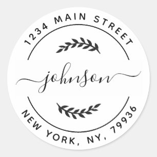 Maak Je Eigen Ronde Retouradres Sticker