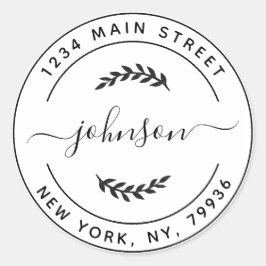 Maak Je Eigen Ronde Retouradres Sticker