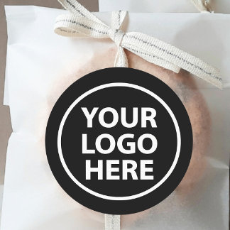 Maak Je Eigen Ronde Zwarte Zakelijke Logo Promo Sticker